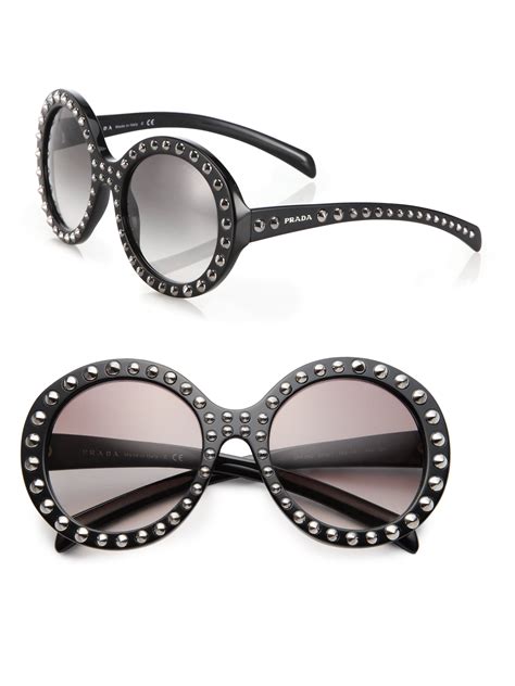 round black sunglasses prada